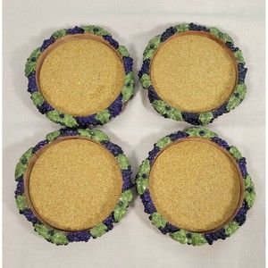 SOMMELIER Grape Expectations Wine , Cork and grapevine 4 Coasters